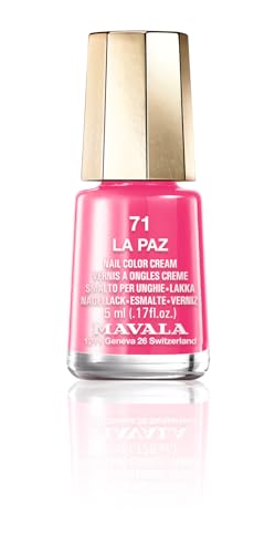 MAVALA - Mini Colors La Paz 71 5 ml, Esmalte de Uñas Pequeño, Color Rosa Fucsia, Minimiza la Evaporación, Formulados con Ingredientes Seleccionados, Práctico para Llevar