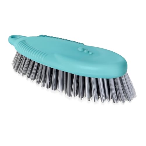 Vigar Cepillos Multifuncionales con Agujero para Colgar, Cerdas Duras y Robustas, Cepillo para Fregar con Mango Ergonómico para Baño, Ducha, Bañera, Azulejos, Pared, 17.5x6.6x3.7cm, Azul