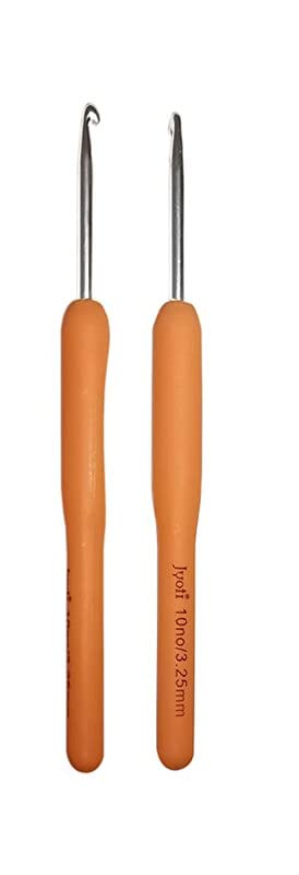 Jyoti Crochet Hooks - Aluminium with Plastic Handle (1 Piece of 6 Inch / 15cm of Size 10 in a Card) - Pack of 5 Cards-image-14