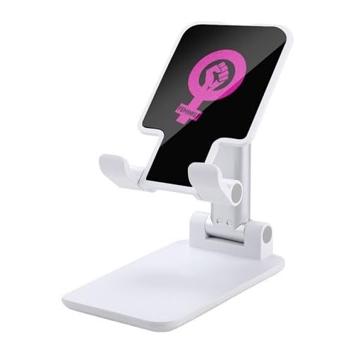 Image of Feminist Female Power Foldable Cell Phone Stand Tablet Holder Adjustable Cradle Desktop Accessories White-Style