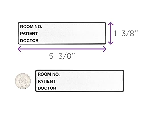 Image of Carstens Patient I.D. Adhesive Medical Chart Labels for 1.5 inch - 4 inch Ring Binder Spines - Pre-Printed Sticker Labels (Room No. / Patient /Doctor), 5 3 /8 inch x 1 3 /8 inch, Roll of 200, White, 4 Pack