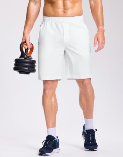 Image of GGJ Men's Lightweight Athletic Shorts with 2 Zipper Pockets 7 inch /9 inch /5 inch Gym Workout Running Quick Dry Tennis Shorts for Men