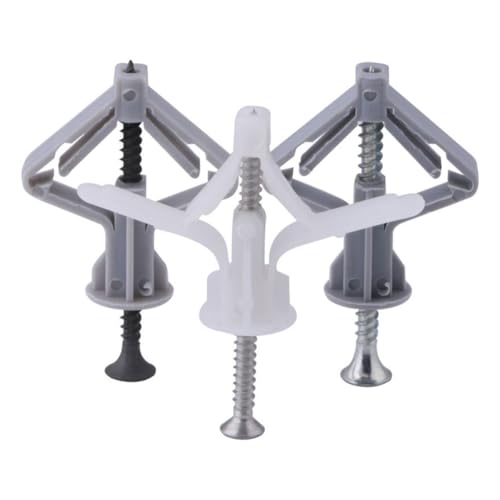 Cabilock Tapones de Expansión Tipo Avión de Nylon para Placas de Yeso M8 X 38, 250 Unidades, Plástico Hueco Color Claro, Accesorios de Fijación para Paredes de Pladur y Materiales Ligeros