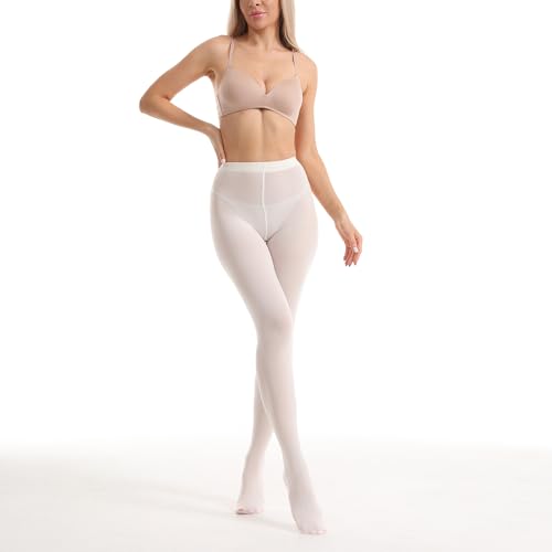 Image of Women's 80 Denier Opaque Tights, Microfiber Run-Resistant, Ultra Soft & Stretchy