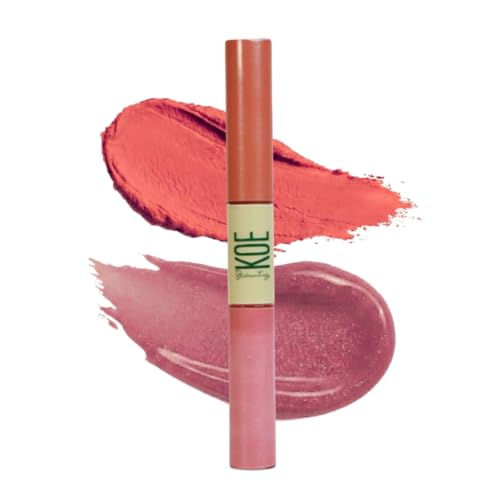 Image of Double Dip | Pink Spice & Jelly | Warm Rosy Pink Matte Lipstick (2ml) Plus Candy Gloss Finish Lip Topper (2ml) | Perfect Balance of Color & Shine