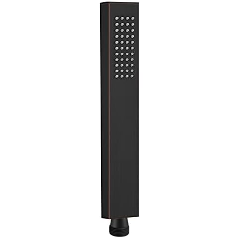 Heyalan Shower Wand SUS304 Stainless Steel Handheld Single Function Oil-Rubbed Bronze Handheld Shower High Pressure Luxury Hand Shower Set High Flow Rectangle Straight Hand Shower Spray Cover