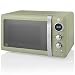 Produktbild Swan Retro SM22030GNEU Digital Mikrowelle 20L, 5 Leistungsstufen, Auftaufunktion, 60 Minuten Timer, Tür mit Spiegeleffekt, 27cm Drehteller, Vintage Design, Grün, 800W