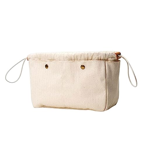 LOVIVER Canvas Bag Organizer Handbag Liner, Bag Insert Large Capacity Travel Toiletry Bag Lightweight Tote Bag Divider Makeup Bag Cosmetic Bag