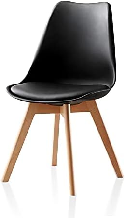 TUKAILAi 4PCS GREY Retro Style Dining Chairs with Solid Wood Legs and Padded Seat Lounge Chairs Kitchen Chairs Living Room Chairs Dining Room Furniture