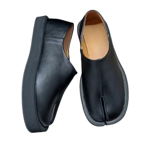 Tabi Shoes for Men Women Split Toe Loafers Platform Alternative Non Slip Breathable Boots Corporate Goth Rave Grunge Cute Kawaii Fashion Trendy Elegant Dressy Pumps Office Business Summer Fall Outdoor (black,8)