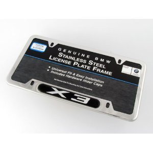 bmw license plate frame x3 - Genuine BMW Stainless Steel X3 License Plate Frame -Polished Finish
