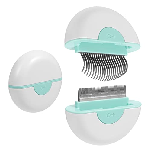Luxshiny Pet Cat Hair Comb Brush with Comfortable Non Slip Handle Gentle Grooming Rake for Loose Hair and Tangle Removal Portable Mint Green Massage Tool for Shiny Fur Maintenance