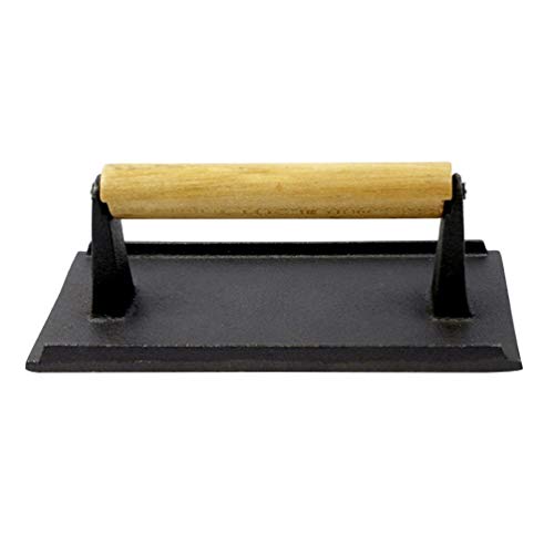 Generic Cast Iron Grill Press Steak Weight Bacon Press With Wood Handle Rectangular Barbecue Bbq Sausage Panini Meat Griddle Press Spatula For Cooking Tool #TOP1