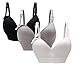 Produktbild Oliked Frauen Still-BH Stillen Mutterschaft BH FüR Frauen Soft Cup BHS, 3 Pack(Black+White+Gray), M (36/80)