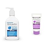 AmLactin Intensive Healing Body Lotion for Dry Skin – 7.9 oz Pump Bottle & Ultra Smoothing-4.9 oz Body & Hand Cream with 15% Lactic Acid-Exfoliator and Moisturizer for Rough and Bumpy Dry Skin