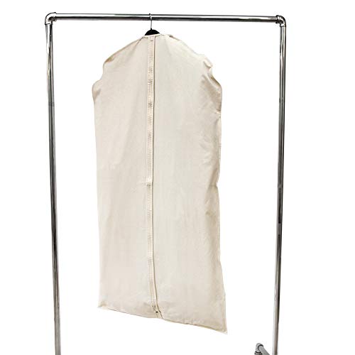 100% Cotton Canvas Long Suit or Coat Bag, Unbleached and Natural