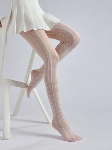 Image of Sahabowi Women Tights, Female Sheer High Waist Pantyhose, Vintage Control Top Stockings