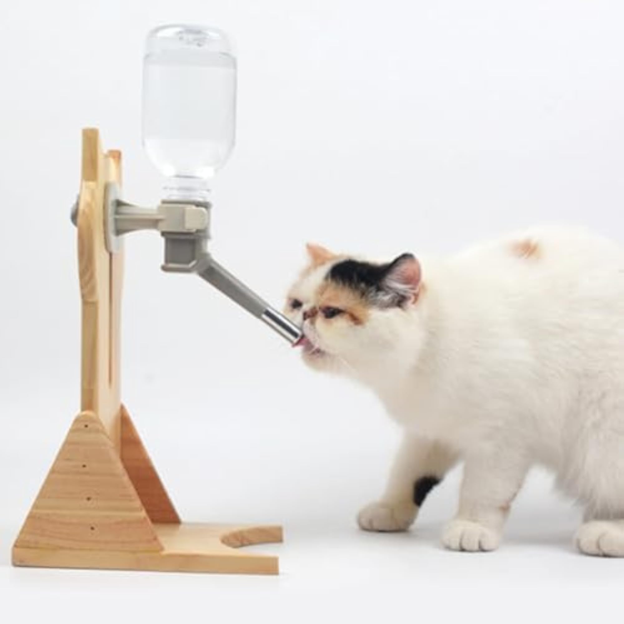 Vertical Slot Cat Head Water Stand, Curved Base