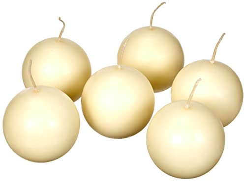 Cereria di Giorgio Risthò Spherical Candles, Wax, Ivory, 6 x 6 x 6 cm, Pack of 6