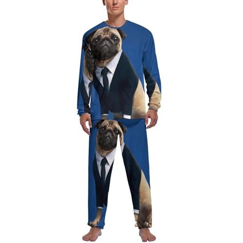 Pyjama homme manche longue et pantalon coton pour nuit confortable