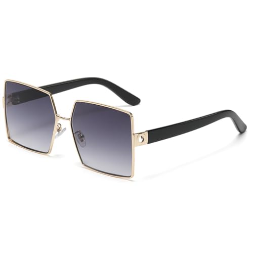 Lunettes de soleil carrées contre l'éblouissement monture grand format métal noir