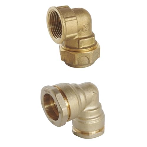 Raccord coudé en laiton serrage extérieur 25mm femelle 3/4 pour tube PE
