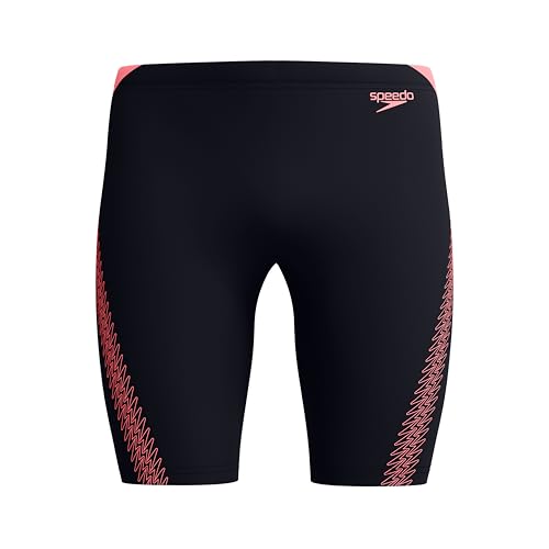Speedo Hyperboom Placement Jammer | Swim Training | Fitness | Chlorine Resistant Jammer para Hombre, Black/Hyper Yellow, 38