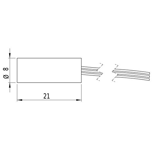 Punktlaser, rot, 650 nm, 0.4 mW, 5 V DC, Ø8x21 mm, Laserklasse 1, Fokus einstellbar, Kabellänge 150 mm - 70130942