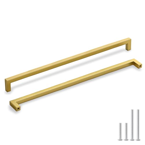 homdiy 12 Pack 12-5/8 Inch Brushed Gold Cabinet Pulls Gold Cabinet Handles