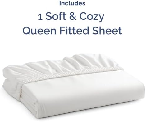 Queen Fitted Bed Sheet - Bottom Single Fitted Sheet Only - Ultra-Soft Hotel Luxury Bedding w/ 8-16 Inch Deep Pockets - Breathable, Cooling & Wrinkle Free - Easy-Care, Fade & Shrink Resistant - White - 3