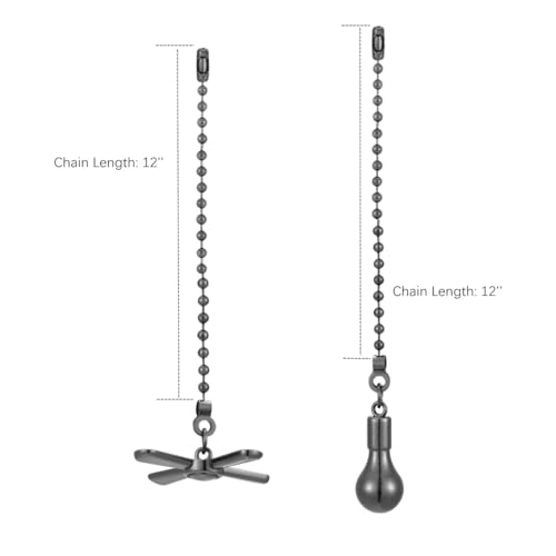 Cadena para ventilador de techo para solucionar tirones difíciles con extensor de 12" 2