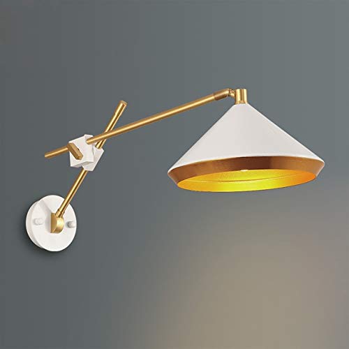 Preisvergleich Produktbild Nordic Long Pole Art Wandleuchte Bewegliche Teleskop-Wandleuchten Schlafzimmer Nachttisch Arbeitszimmer Lernleuchten A Weiß