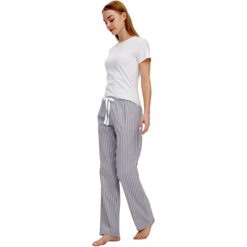 Image of CYZ Women's 100% Cotton Woven Poplin Sleep Pajama Pants