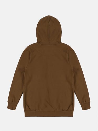 Image of Boys Solid Fleece Full Sleeve Zip Front Open Hooded Sweatshirt With Track Pant Set