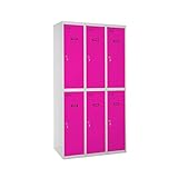 Simon Rack Taquillas Vestuario Metalicas, Gris/Rosa - Simonlocker