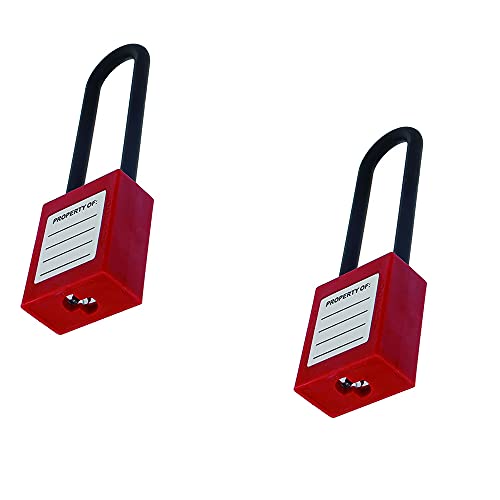 Image of 6mm Lockout Tagout Locks Safety Padlock Loto Locks Keyed Differently PA Lock Out Tag Out Steel Shackle Small Luggage Padlocks Red 1PCS