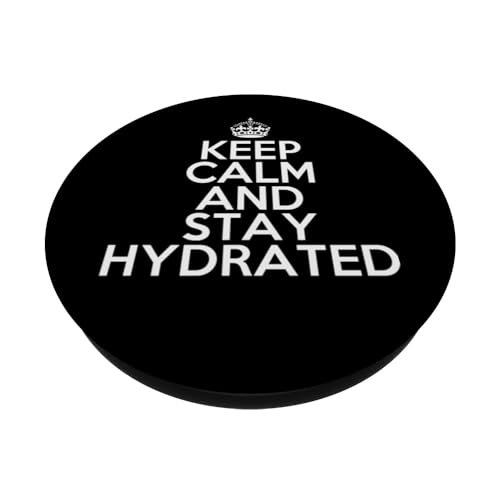 Funny Keep Calm and Stay Hydrated Hydro Homie Water PopSockets Swappable PopGrip, Black - Image 2