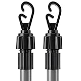 2.2 Meter Telescopic Washing Line Prop Pole Clothesline Heavy Duty Garden Dry Clothes Drying Airer Support Clothes Line Pole Galvanised Laundry Outdoor Washing Line Poles Extenedable to 2.2M Pack of 2