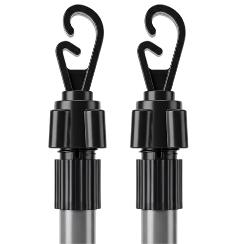 2.2 Meter Telescopic Washing Line Prop Pole Clothesline Heavy Duty Garden Dry Clothes Drying Airer Support Poles Galvanised Laundry Outdoor Washing Lines Poles Extenedable to 2.2M Pack of 2