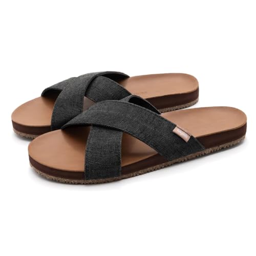 Feelgoodz Women's Zensole Cascades Natural Rubber Strap Slide Sandals (Lungo, Size 10)