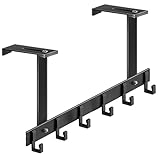 Adjustable Over The Door Hooks,6 Hooks Rack – Fits 0.84’’–2.28’’ Doors,Tool-Free Installation, Universal Door Hanger for Towels, Clothes, Bags,Coat Rack Dorm Essentials Bathroom Accessories