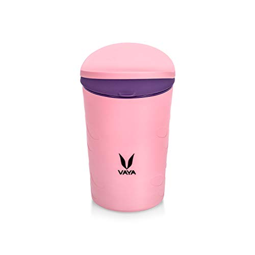 VAYA DRYNK Kids Waterbottle with Spill Proof PediaSafe Lid and Straw-Less Silicone Spout, Sippy Cup for Babies, 280 ml, Color - Pink