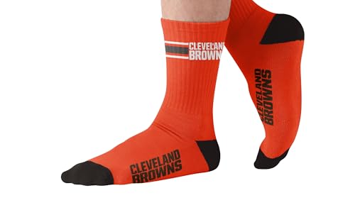 FOCO NFL Adult Unisex Official Game Day Team Color Cushioned Classic Socks (US Alpha Large X-Large Regular Regular Cleveland Browns)