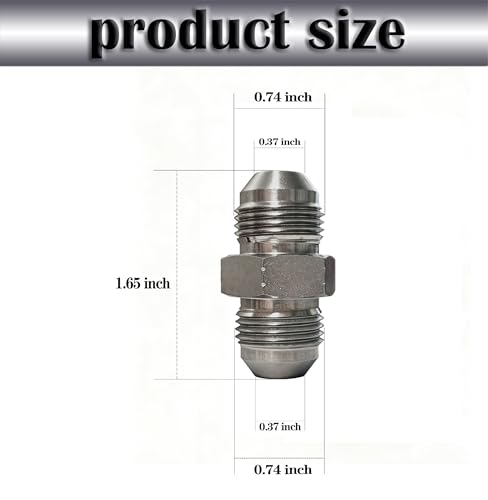 Image of 1 /2 inch JIC Male x 1 /2 inch JIC Male Hydraulic fitting, Carbon Steel SAE 37 Flare Pipe Adapter Tube Fitting Straight Connector