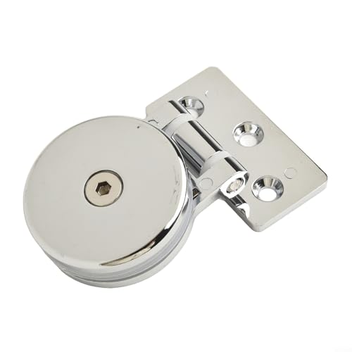 Bisagra de puerta de cristal sin marco, abrazadera de aleación de zinc de 180°, acabado cromado, para mampara de baño de 5 a 12 mm, bandeja de fregadero o estante de cristal, fijación con soporte de