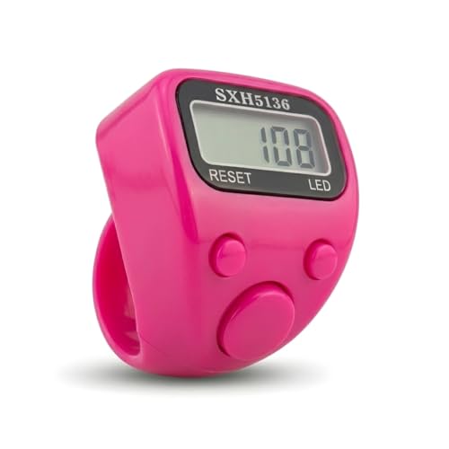 Image of Digital Finger Ring Counter, LCD Display with LED, Reset Function, Tally Counter (Pack of 1-Multicolour) (Pink)