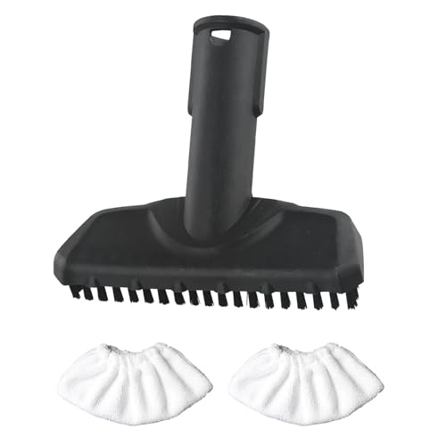 kingsea Steam Cleaner Hand Nozzle Tool Brush,Steam Mop Brush Head,Steam Cleaner Brush Head with Steam Mop Replacement Pad Microfiber Mop Cloth Pad Cover Compatible with Karcher Steam Cleaner Vacuum