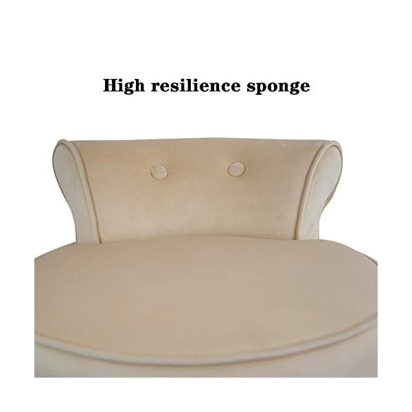 Low Back Bedroom Chair Wood Stool Dressing Table Fabric Stool Fabric Dressing Table Chair, Small Guest Bedroom Chair - Image 6