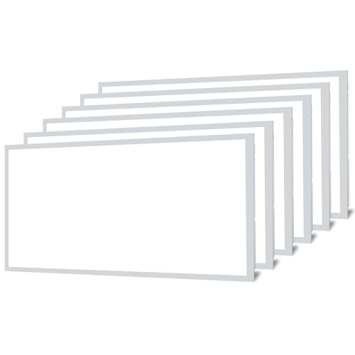 WEIZE (6 Pack 2x4 FT LED Flat Panel Troffer Light, 30/40/50W 3-Wattage Selectable, 5000K Recessed Back-Lit Drop Ceiling Light, 0-10V Dimmable Lay in Fixture for Office