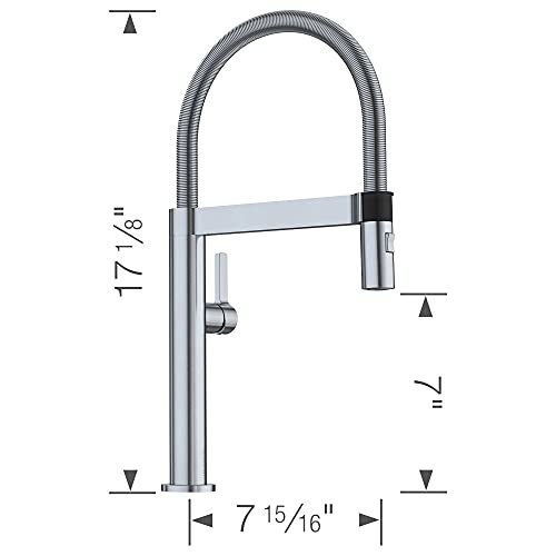 Blanco, Satin Nickel 441623 Culina Mini Semi-Pro Kitchen Faucet With Magnetic Handspray, 2.2 Gpm #TOP4